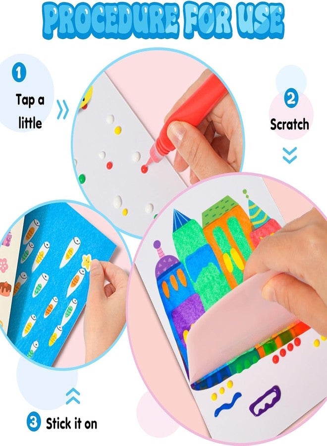 Amitasha Rainbow Scratch Art Painting Kit for Kids, Rainbow Scratch Squeeze Dot Magic Paper DIY Postcard Activity Set, Magic Dot Scratch Painting Gifts for Girls and Boys - Image 2